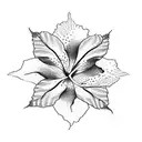 A minimalist dotwork tattoo of the map of Guyana and Trinidad and Tobago, with a small hibiscus flower marking the location of your grandmother's birthplace, representing the love you have for her and her heritage. tattoo design idea