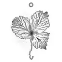 A minimalist dotwork tattoo of the map of Guyana and Trinidad and Tobago, with a small hibiscus flower marking the location of your grandmother's birthplace, representing the love you have for her and her heritage. tattoo design idea