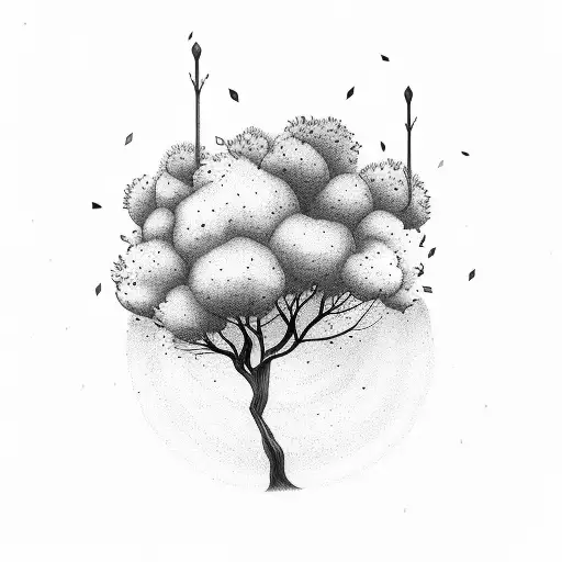 miss you quotes trees shading tattoo design idea