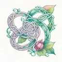 Irish knot infinity loop orchard and rose   tattoo design idea