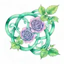 Irish knot infinity loop orchard and rose   tattoo design idea