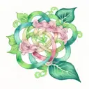 Irish knot infinity loop orchard and rose   tattoo design idea