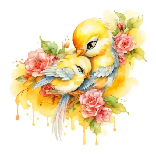 tweety bird hugging granny  tattoo design idea