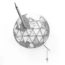 computer with hello world prompt tattoo design idea