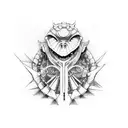 computer monster with hello world prompt tattoo design idea