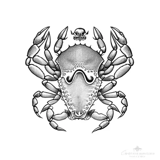 Crab with skulls tattoo design idea