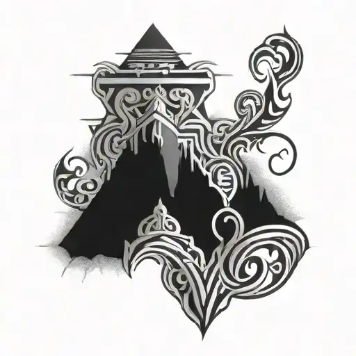 ohio valley indian mounds blended with anglo saxon patterns intertwined tattoo design idea