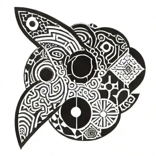 ohio valley indian mounds blended with anglo saxon patterns intertwined tattoo design idea