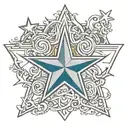 outline of the state of Texas with a star over the Lubbock area tattoo design idea