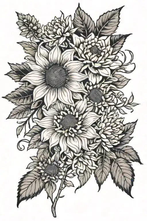 - [ ] Rose - [ ] Sunflower - [ ] Ca poppy  - [ ] Daisy - [ ] Marigold - [ ] Chrysanthemum  tattoo design idea
