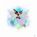 hawk soaring tattoo design idea