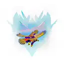 hawk soaring tattoo design idea