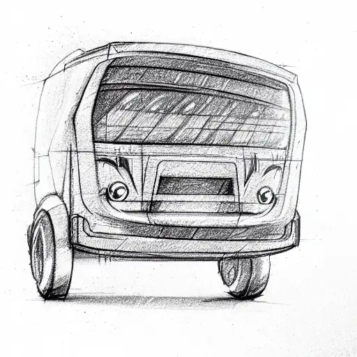 micro bus in the form of a loaf of bread tattoo design idea
