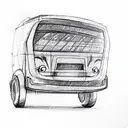 micro bus in the form of a loaf of bread tattoo design idea