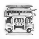 micro bus in the form of a loaf of bread tattoo design idea