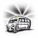 micro bus in the form of a loaf of bread tattoo design idea