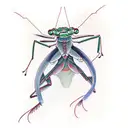 praying mantis tattoo design idea