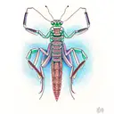 praying mantis tattoo design idea