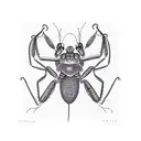 praying mantis tattoo design idea