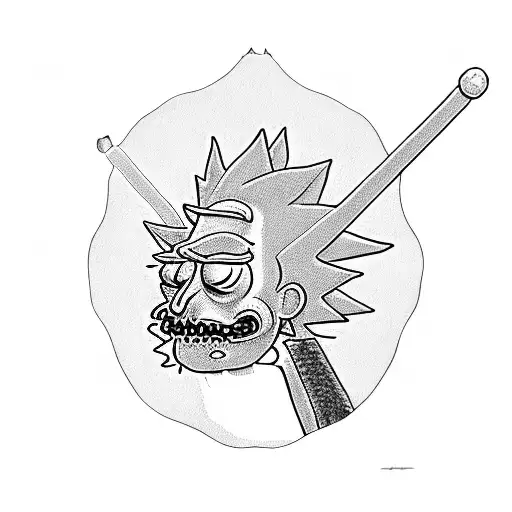 rick and Morty  tattoo design idea