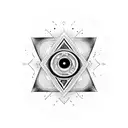 Craft an abstract representation of the third eye, symbolizing inner vision and intuition tattoo design idea