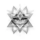 Craft an abstract representation of the third eye, symbolizing inner vision and intuition tattoo design idea