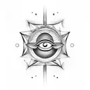 Craft an abstract representation of the third eye, symbolizing inner vision and intuition tattoo design idea