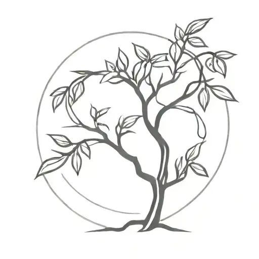 minimalistic biblical burning bush  tattoo design idea