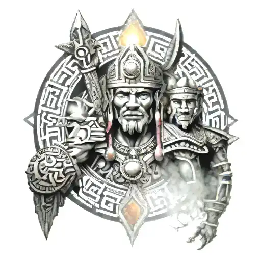 inca warrior runes of machu pichu and sun god and the tattoo design idea