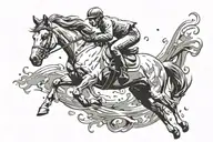 horse jumping tattoo design idea
