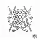 Scottish Flag into the design, Sinclair tartan pattern, Sinclair crest, 2003 roman numerals tattoo design idea