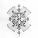 Scottish Flag into the design, Sinclair tartan pattern, Sinclair crest, 2003 roman numerals tattoo design idea