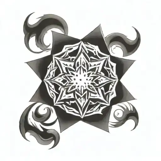 8 pointed star sign tattoo design idea
