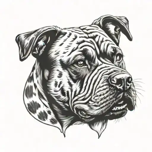 dog, american bully dog tattoo design idea