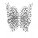 Angel Wings with hands in the middle tattoo design idea
