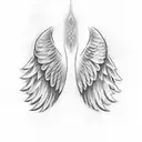 Angel Wings with hands in the middle tattoo design idea