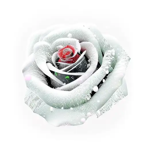 Red Rose with green snow and date 17.6.l941 tattoo design idea