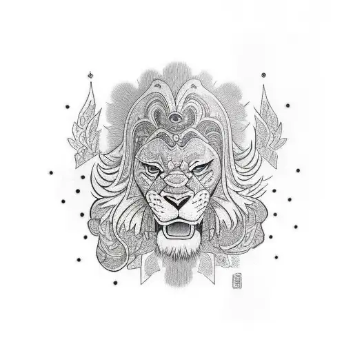 sunrise simba tattoo design idea