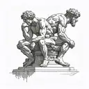 A combination of The Thinker, The David, and Atlas sculptures  tattoo design idea
