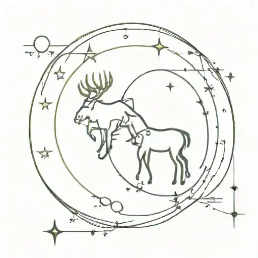 Sagittarius and Taurus constellations tattoo design idea