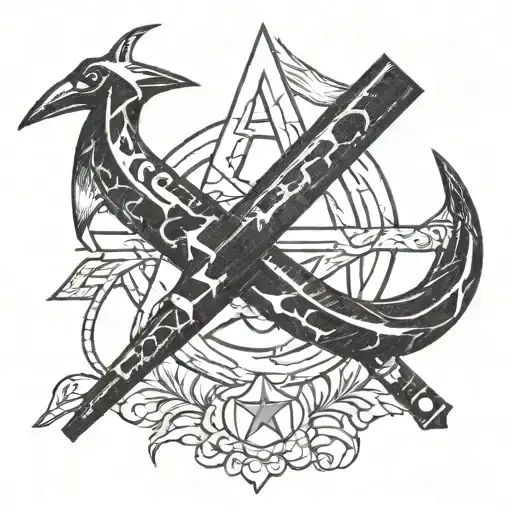 Hammer and sickle tattoo design idea
