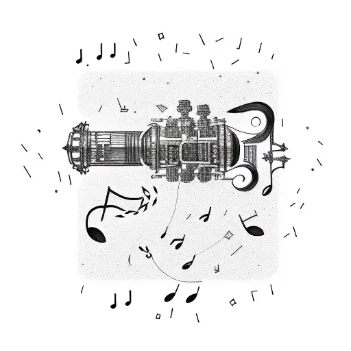 A music equalizer made of constellations tattoo design idea