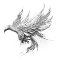 phoenix, solid, side profile, whole body tattoo design idea