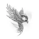 phoenix, solid, side profile, whole body tattoo design idea