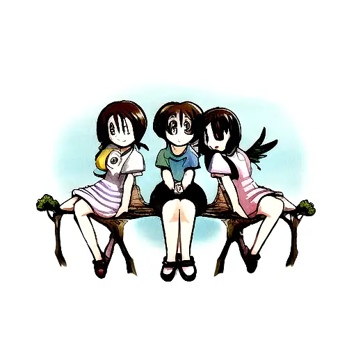 three little birds sitting on a tree  tattoo design idea