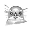three little fat bird's sitting on tree branch  tattoo design idea