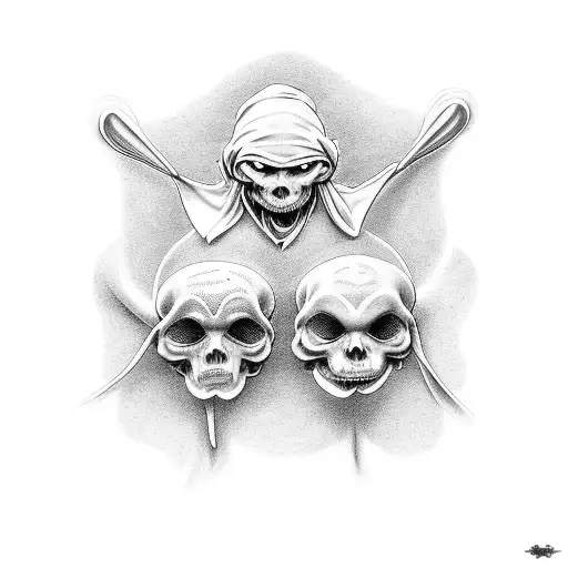 Hear no evil, see no evil, speak no evil angels tattoo design idea