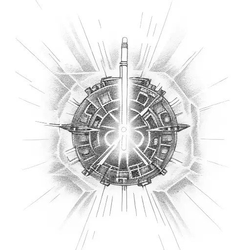 disassebled lightsaber star wars tattoo design idea