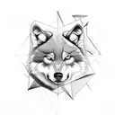 Wolf compass tattoo design idea