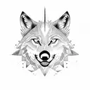 Wolf compass tattoo design idea